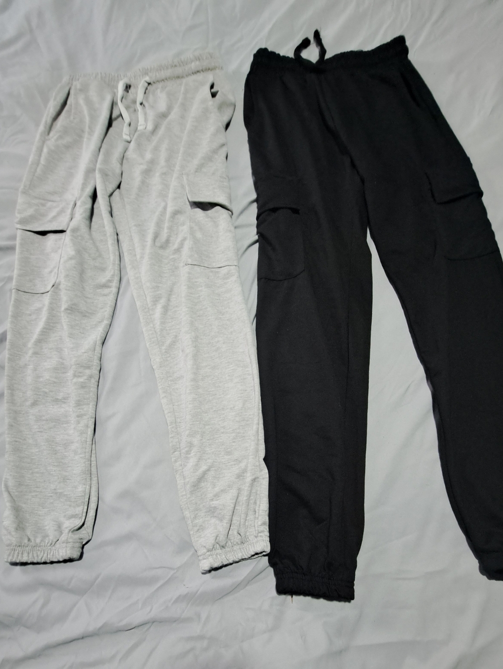 Cargo Jogger Pants - Black & Light Gray